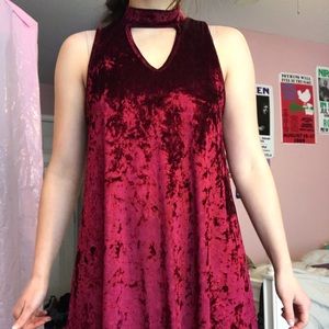 Altar’d State Red Velvet Shift Dress